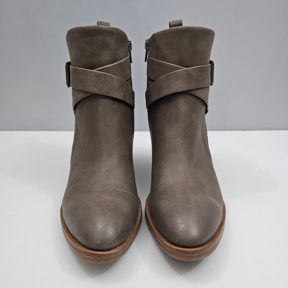 Korks By Kork Ease Shyla Ankle Boot Womens 9 Taupe Block Heel Buckle Strap NEW - Picture 5 of 15